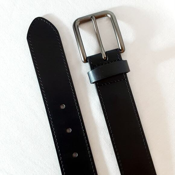 Guatemala Unisex Black Man-Made Leather Belt Large Waist Punch Holes Throughout - Picture 7 of 12